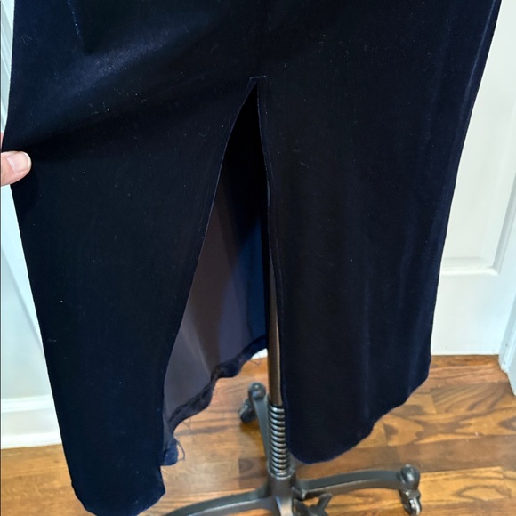 Vintage navy blue velvet sleeveless maxi dress with jacket size 6 - Picture 4 of 12